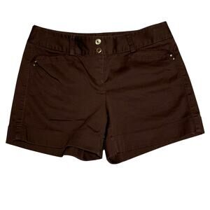 White House Black Market Shorts 2 Brown Women's Mid Rise Stretch Casual Cuffed